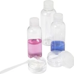 Coupon ???? Merkloos Navulbare Reisflesjes/reisflacons 6-delige Set In Etui - Transparante Reisset - ???? Handbagage Accessoires ????