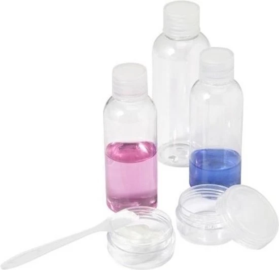 Coupon ???? Merkloos Navulbare Reisflesjes/reisflacons 6-delige Set In Etui - Transparante Reisset - ???? Handbagage Accessoires ???? 3 Coupon ???? Merkloos Navulbare Reisflesjes/reisflacons 6-delige Set In Etui - Transparante Reisset - ???? Handbagage Accessoires ????