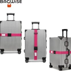 Hete verkoop ???? Bagwise 2 X Kofferriem - Bagage Band - Luggage Belt - Bagage Gordel -Afstelbaar - 200cm X 5cm - Roze ???? -New Rebels shop 550x533 3