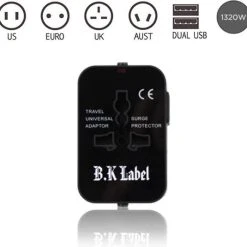 Flash-uitverkoop ???? B.K Label Universele Internationale Reisstekker - 2 Usb Poorten ????