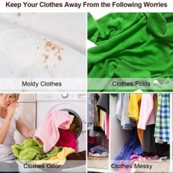 Beste deal ???? Merkloos Kledinghoes - 6 X Grijze Waterdichte Kledinghoes - 3 Lange En 3 Korte Met Transparant Kijkvenster - Wasbaar - Stevige Ritssluiting ???? -New Rebels shop 550x537 1