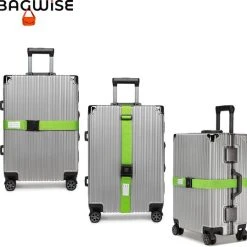 Gloednieuw ✔️ Bagwise 2 X Kofferriem - Bagage Band - Luggage Belt - Bagage Gordel -Afstelbaar - 200cm X 5 Cm - Groen ???? -New Rebels shop 550x538 3