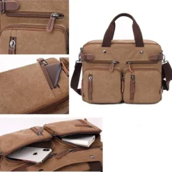 Goedkoopste ✨ Jeusin® Multifunctionele Comfortabele Laptoptas 3-in-1 Rugtas - Schoudertas - Voor 17,3-inch Laptop Formaat - Bruin ⭐ -New Rebels shop 550x540 1