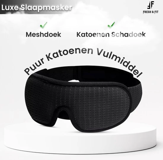 Beste Verkoop ???? Fresh & Fit® Zwart Luxe Traagschuim Slaapmasker Vrouwen - Kinderen- Mannen - 100% Verduisterend ???? 5 Beste Verkoop ???? Fresh & Fit® Zwart Luxe Traagschuim Slaapmasker Vrouwen - Kinderen- Mannen - 100% Verduisterend ???? - Afbeelding 3