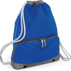 Gloednieuw ???? Merkloos Sport Gymtas Blauw Met Rijgkoord 49 X 35 Cm Van Polyester - Groot Hoofdvak - Apart Schoenenvak En Flessenhouder ????