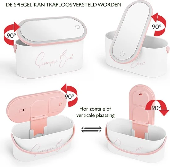 Beste deal ⭐ Siempre Bien Beautycase Wit - LED-spiegel - Make Up - Make-up Org - Make-up Organizer Met Spiegel - Make-up Koffer - Beautycase - Multifunctioneel - Reisformaat ❤️ 7 Beste deal ⭐ Siempre Bien Beautycase Wit - LED-spiegel - Make Up - Make-up Org - Make-up Organizer Met Spiegel - Make-up Koffer - Beautycase - Multifunctioneel - Reisformaat ❤️ - Afbeelding 5