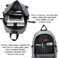 Beste Verkoop ???? DION3 EKEO - Spatwaterdichte Rugzak - Anti Diefstal - Met Usb En Oplaadstation - Zwart ❤️ -New Rebels shop 550x545 3