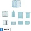 Uitgang ???? Bolture Packing Cubes Compression - Koffer En Bagage Organizer - ???? Backpack - 9 Delig - Lichtblauw ???? -New Rebels shop 550x548 4