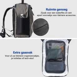 Flash-uitverkoop ???? Cabin Max CabinMax Manhatten – ???? Handbagage 20L – Rugzak – Schooltas - 40x20x25 Cm – Compact Reistas – Lichtgewicht – Grijs/Blauw ???? -New Rebels shop 550x549 11