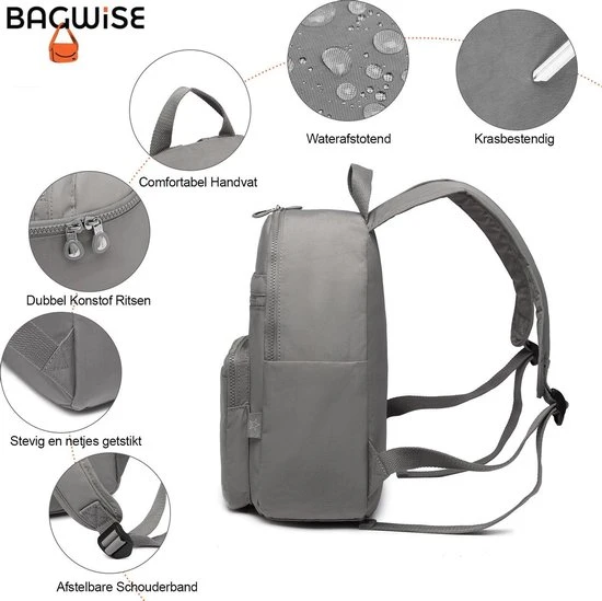 Top 10 ???? Bagwise® Rugzak - Rugtas - 10 Lt - S - Dames - Heren - (3060) Grijs ???? 6 Top 10 ???? Bagwise® Rugzak - Rugtas - 10 Lt - S - Dames - Heren - (3060) Grijs ???? - Afbeelding 4