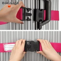 Hete verkoop ???? Bagwise 2 X Kofferriem - Bagage Band - Luggage Belt - Bagage Gordel -Afstelbaar - 200cm X 5cm - Roze ???? -New Rebels shop 550x550 338