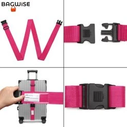 Hete verkoop ???? Bagwise 2 X Kofferriem - Bagage Band - Luggage Belt - Bagage Gordel -Afstelbaar - 200cm X 5cm - Roze ???? -New Rebels shop 550x550 339
