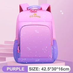 Uitgang ⭐ Starry Sky NIEUWE GELEIDELIJKE KLEUR STERRENHEMEL WATERDICHTE KINDEREN BASISSCHOOL LAPTOP RUGZAK BOEK TAS MET NACHT REFLECTERENDE RIEM (ROZE BLAUW) ⭐