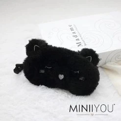 Top 10 ❤️ Merkloos MINIIYOU® Zwarte Kat Kinder Slaapmasker - Reismasker Vanaf 5 Jaar | Reismasker Kind | Slaapmasker Kind Meisje | Pluche Polyester | Kinderen Accessoires | Goede Nachtrust ????