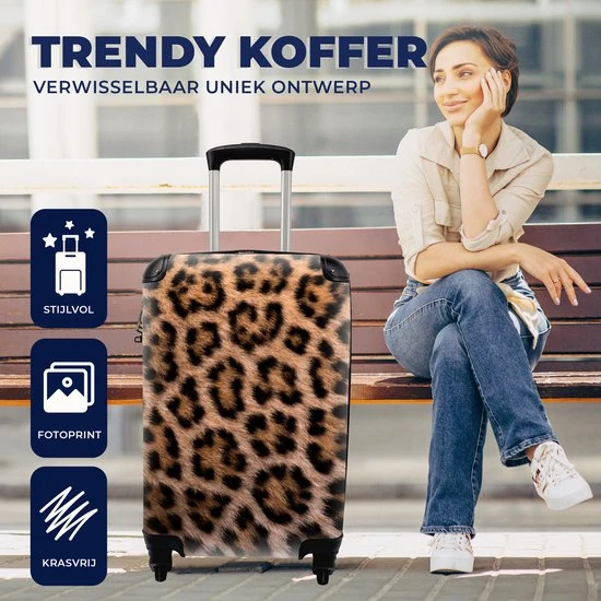 Gloednieuw ⭐ MuchoWow® Koffer - Panterprint - Past Binnen 55x40x20 Cm En 55x35x25 Cm - ???? Handbagage - Trolley - Fotokoffer - Cabin Size - Print ???? 8 Gloednieuw ⭐ MuchoWow® Koffer - Panterprint - Past Binnen 55x40x20 Cm En 55x35x25 Cm - ???? Handbagage - Trolley - Fotokoffer - Cabin Size - Print ???? - Afbeelding 6