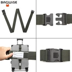 Begroting ???? Bagwise 2 X Kofferriem - Bagage Band - Luggage Belt - Bagage Gordel -Afstelbaar - 175cm Lang 5 Cm Breed - Khaki ???? -New Rebels shop 550x550 814