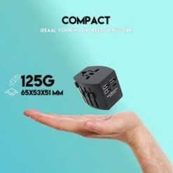 Kopen ❤️ MUNDAY Wereldstekker Universeel - Geschikt Voor 150+ Landen - Met Opberghoesje - Met USB-A En USB C Ingangen - Reisstekker - Amerika - Engeland - Zwart ???? -New Rebels shop 550x550 842