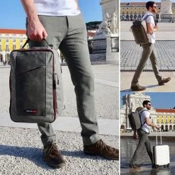 Flash-uitverkoop ???? Cabin Max CabinMax Manhatten – ???? Handbagage 20L – Rugzak – Schooltas - 40x20x25 Cm – Compact Reistas – Lichtgewicht – Grijs/Blauw ???? -New Rebels shop 550x550 856