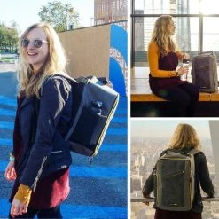 Flash-uitverkoop ???? Cabin Max CabinMax Manhatten – ???? Handbagage 20L – Rugzak – Schooltas - 40x20x25 Cm – Compact Reistas – Lichtgewicht – Grijs/Blauw ???? -New Rebels shop 550x550 857