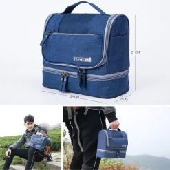 Beste Pirce ✨ Rainbecom Toilettassen - Beautycases - Toilettas Met Haak - Reis Organizer - Navy Blauw ???? -New Rebels shop 550x550 896