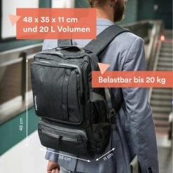 Gloednieuw ???? Skandika Levande Rugzak – Rugzakken - Rugzak Dames – Rugzak Heren - Urban Style Ontwerp Rugtas – Daypack - Messenger Bag - Business Laptop Bag Reistas - Waterafstotend – 35 X 11 X 48 Cm (L X B X H) – 20 Liter - Voor School & Reizen – Grijs ???? -New Rebels shop 550x550 908