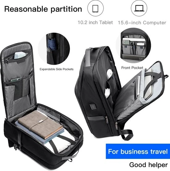 Nieuw ✨ Arctic Hunter Rugtas - Laptop Tas - 15,6 Inch - Waterafstotend - Usb Oplaadstation ???? 5 Nieuw ✨ Arctic Hunter Rugtas - Laptop Tas - 15,6 Inch - Waterafstotend - Usb Oplaadstation ???? - Afbeelding 3