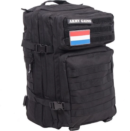 Hete verkoop ???? ARMY GAINS | ???? Backpack BLACK | 45L - Sporttas - Schooltas - Rugzak - Zwarte Kleur - Waterafstotend - Outdoor Wandel Rugzak - Extra Stevig - 900D Nylon - Scheurbestendig - AGN Zippers - Crossfit Rugzak - Multifunctionele Rugzak - Laptop Vak ⌛ 3 Hete verkoop ???? ARMY GAINS | ???? Backpack BLACK | 45L - Sporttas - Schooltas - Rugzak - Zwarte Kleur - Waterafstotend - Outdoor Wandel Rugzak - Extra Stevig - 900D Nylon - Scheurbestendig - AGN Zippers - Crossfit Rugzak - Multifunctionele Rugzak - Laptop Vak ⌛