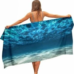 Promo ???? Ulticool - Oceaan Zee Stilte Rust Duiken Aquarium Strand - Handdoek Microvezel - Sneldrogend Badlaken – 160 X 80 Cm - Voor Reizen Fitness Gym Sport - Reishanddoek - Microfiber Decoratie Doek - Voor Man Of Vrouw - Lichtgewicht Kleed Reis Strandlaken ????