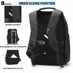 Goedkoop ???? Brandie® - Rugzak - Fit 15.6 Inch Laptop Rugzak - Schooltas - Reistas - Gewicht 1.2kg - Voor Heren Tas - Waterdichte Rugzakken - Opladen Via USB - Anti Diefstal - Hoge Capaciteit - 5076(3.0) Zwart - Maat 46*35*22*(cm) ???? -New Rebels shop 550x554 2