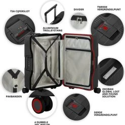 Uitgang ???? CarryOn Protector Luxe Grote Reiskoffer - Trolley 77cm Met TSA-klikslot - 4-delige Packer Set - Ultralicht - Zwart ???? -New Rebels shop 550x555 6