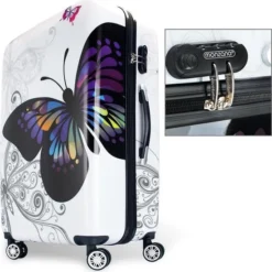 Beste deal ✔️ Monzana Hard Case Koffer Vlinder XL Polycarbonaat 89L 75x49x29cm ???? -New Rebels shop 550x559