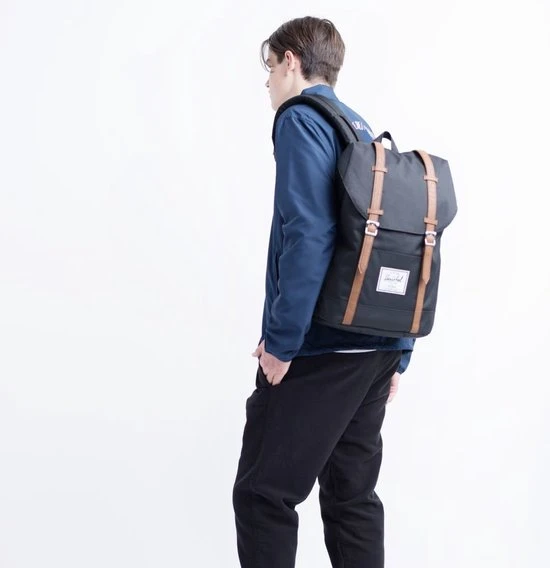 Gloednieuw ❤️ Herschel Retreat - Black/Tan Synthetic Leather / Rugzak Met 15" Fleece Gevoerd Laptopvak - 19.5L Opbergruimte - Magnetische Sluiting / Met Levenslange Fabrieksgarantie / Limited Lifetime Warranty / Zwart ???? 22 Gloednieuw ❤️ Herschel Retreat - Black/Tan Synthetic Leather / Rugzak Met 15" Fleece Gevoerd Laptopvak - 19.5L Opbergruimte - Magnetische Sluiting / Met Levenslange Fabrieksgarantie / Limited Lifetime Warranty / Zwart ???? - Afbeelding 20