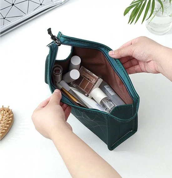 Nieuw ???? Fop En Bij Toilettas Groen Driehoekjes - Cosmetica Organizer - Organiser Reizen - Tas Opberger - Travel Organizer - Make-up Opbergen ???? 7 Nieuw ???? Fop En Bij Toilettas Groen Driehoekjes - Cosmetica Organizer - Organiser Reizen - Tas Opberger - Travel Organizer - Make-up Opbergen ???? - Afbeelding 5