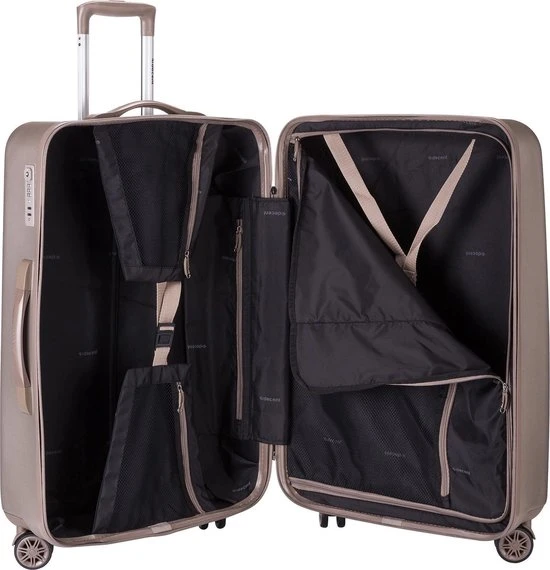 Groothandel ???? Decent Harde Koffer Tranporto 66 - Champagne ✨ 6 Groothandel ???? Decent Harde Koffer Tranporto 66 - Champagne ✨ - Afbeelding 4