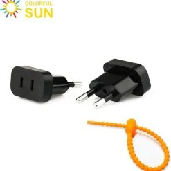 Beste Pirce ???? Colorful Sun® Universele Wereldstekker - Reisstekker Type C - USA Naar EU - CN Naar EU - 1 Stuk - Gratis Kabel-organizer - Kinderbeveiliging - Zwart - Reis Adapter - Wereldadapter - Reis Verloopstekker - Stekkerdoos ???? -New Rebels shop 550x574 6