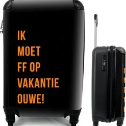 Top 10 ???? MuchoWow® Koffer - Quotes - Ik Moet Ff Op Vakantie Ouwe! - Oranje - Zwart - Past Binnen 55x40x20 Cm En 55x35x25 Cm - ???? Handbagage - Trolley - Fotokoffer - Cabin Size - Print ⭐