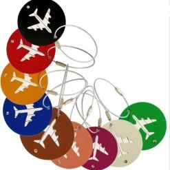 Uitgang ???? AA Commerce 5x Aluminium Bagagelabel - Kofferlabel / Adres Label Voor Koffer Tas & Bagage - Multi Color ????