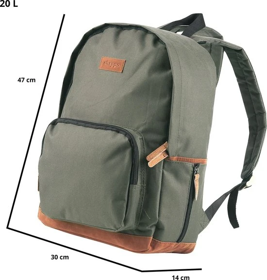 Groothandel ???? Chappo Classic Rugzak - Vintage Rugtas 18 Ltr - Tas Voor Studie/ Werk - Waterbestendig - Khaki ⭐ 6 Groothandel ???? Chappo Classic Rugzak - Vintage Rugtas 18 Ltr - Tas Voor Studie/ Werk - Waterbestendig - Khaki ⭐ - Afbeelding 4
