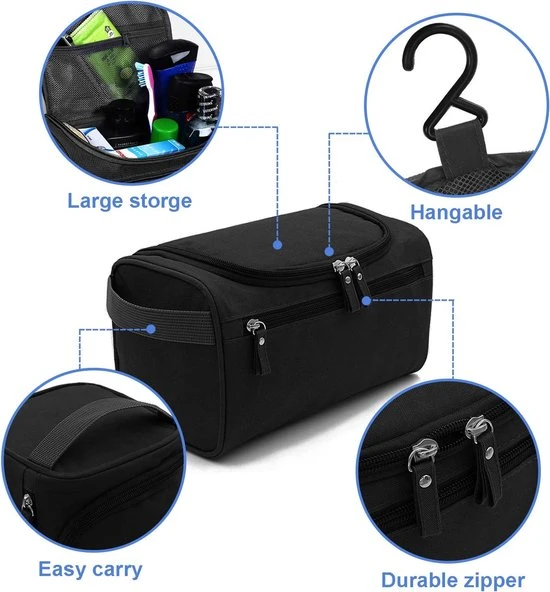 Groothandel ???? AOBETAK Toilettas Voor Mannen Om Op Te Hangen, Groot, Waterdicht, Met Mesh En Ritsvak, Make-uptas, Overnachting, Reizen, Voor Dames Heren En Vrouwen, Zwart, Zwart, Eén Maat, Toilettas ✔️ 4 Groothandel ???? AOBETAK Toilettas Voor Mannen Om Op Te Hangen, Groot, Waterdicht, Met Mesh En Ritsvak, Make-uptas, Overnachting, Reizen, Voor Dames Heren En Vrouwen, Zwart, Zwart, Eén Maat, Toilettas ✔️ - Afbeelding 2