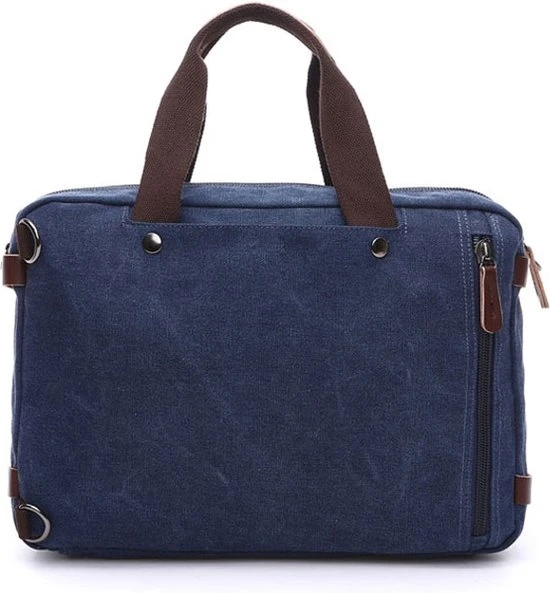 Korting ???? Mainbags Laptoptas - 3in1- 15Inch - Blauw - 15 Vak - Canvas - Leer ✔️ 4 Korting ???? Mainbags Laptoptas - 3in1- 15Inch - Blauw - 15 Vak - Canvas - Leer ✔️ - Afbeelding 2