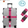 Hete verkoop ???? Bagwise 2 X Kofferriem - Bagage Band - Luggage Belt - Bagage Gordel -Afstelbaar - 200cm X 5cm - Roze ???? -New Rebels shop 550x596