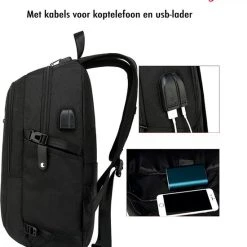 Groothandel ⭐ JAMY First Rugzak Anti Diefstal - Rugzak Meisjes - Kerst Cadeau - Rugzak Jongens - USB En Headphone - Laptop - Black Friday ⌛ -New Rebels shop 550x600 7
