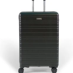 Beste Verkoop ✔️ ©TROLLEYZ - Amsterdam No.9 - Reiskoffer 69cm Met TSA Slot - Dubbele Wielen - 360° Spinners - 100% ABS - Reiskoffer In Night Black ????