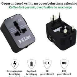 Flash-uitverkoop ???? B.K Label Universele Internationale Reisstekker - 2 Usb Poorten ???? 12 Flash-uitverkoop ???? B.K Label Universele Internationale Reisstekker - 2 Usb Poorten ???? -New Rebels shop 550x608 3