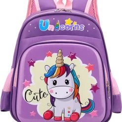Goedkoop ???? Uitdakunst Kinder Rugtas Unicorn Watervast Eenhoorn Rugtas 32 X 28 X 15 Paars ✨