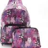 Aanbiedingen ⌛ Eco Chic Opvouwbare Rugzak Kat Paars Gemaakt Van Gerecycleerde Nylon Lichtgewicht Waterdicht 43 X 27 X 16 Cm ????