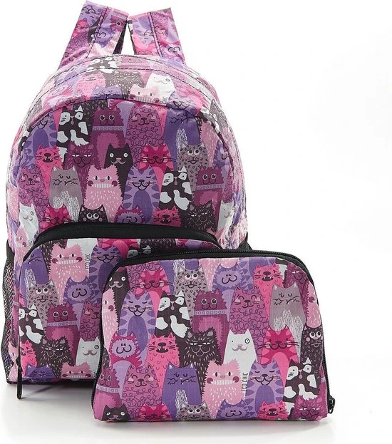 Aanbiedingen ⌛ Eco Chic Opvouwbare Rugzak Kat Paars Gemaakt Van Gerecycleerde Nylon Lichtgewicht Waterdicht 43 X 27 X 16 Cm ???? 3 Aanbiedingen ⌛ Eco Chic Opvouwbare Rugzak Kat Paars Gemaakt Van Gerecycleerde Nylon Lichtgewicht Waterdicht 43 X 27 X 16 Cm ????