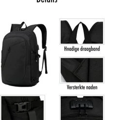 Groothandel ⭐ JAMY First Rugzak Anti Diefstal - Rugzak Meisjes - Kerst Cadeau - Rugzak Jongens - USB En Headphone - Laptop - Black Friday ⌛ -New Rebels shop 550x634 4