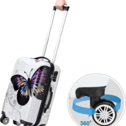 Beste deal ✔️ Monzana Hard Case Koffer Vlinder XL Polycarbonaat 89L 75x49x29cm ???? -New Rebels shop 550x637