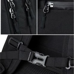 Uitgang ???? Omnistow ???? Handbagage Rugzak - 47x29x20cm - Cabin Approved ???? Backpack - Zwart - 27L - Waterafstotend - Laptopvak ???? -New Rebels shop 550x653